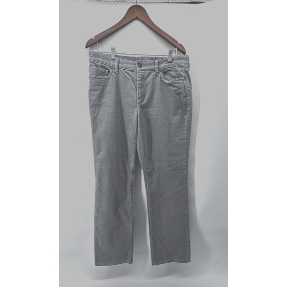 Lands'End Woman's Corduroy Pants Gray Straight Cut Mid Rise Pants Size 12 - Picture 2 of 9